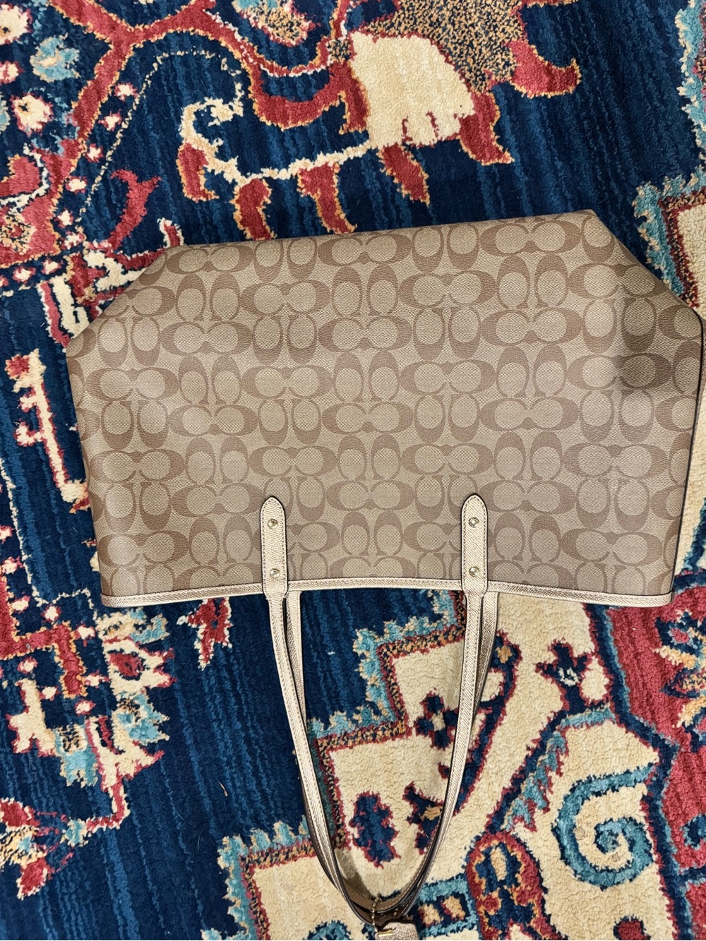 Coach Rose Gold Tan/Chalk Signature Canvas Tote - Picture 4 of 8